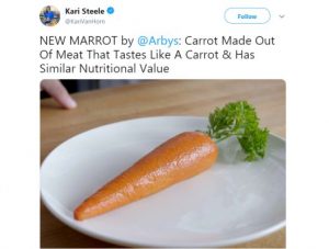 Arby’s trolls competitors with carrot made of meat