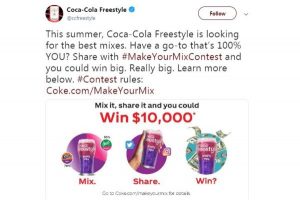 Coca-Cola Freestyle combines content and creativity with “Make Your Mix” contest