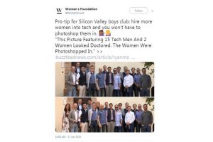 Photoshopping of women into all-male tech photo sparks backlash