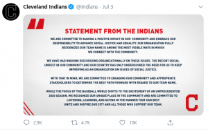 Washington Redskins and Cleveland Indians consider rebrands, Vogue Portugal pulls psych ward cover, and Uber acquires Postmates for $2.65B