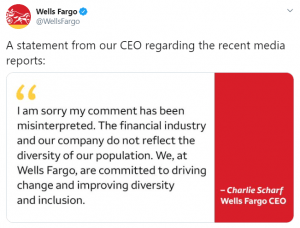 Wells Fargo CEO apologizes for diversity comments, Uncle Ben’s rebrands as ‘Ben’s Original,’ and Walmart to hire 20,000 for digital-first holiday shopping