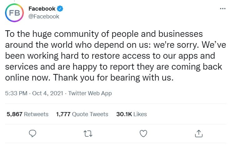 Facebook explains service interruption, 52% of Americans don’t trust social media, and Jamie Dimon irks with MLK comparison