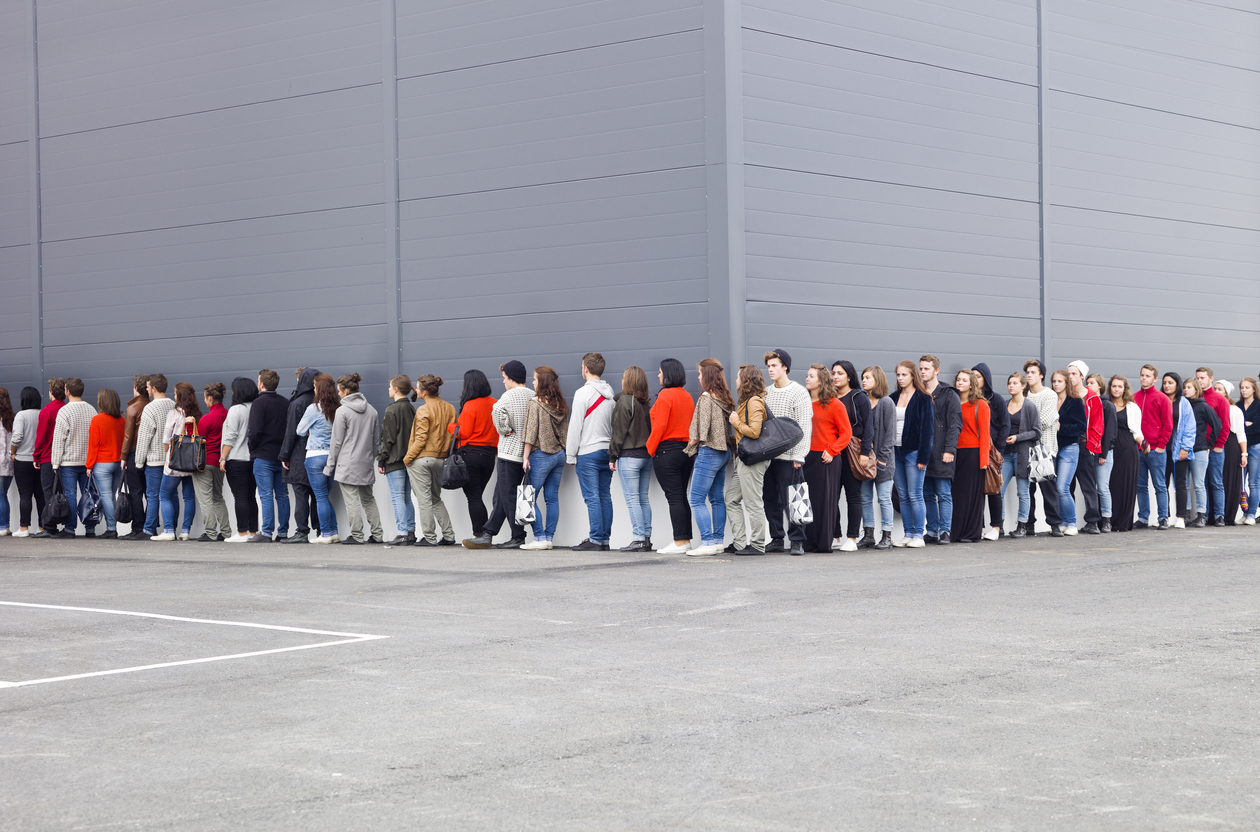 people waiting in line. Target had a lot of people waiting recently for Stanely tumblers.